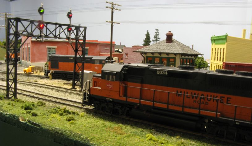 Milwaukee Road GP40-2 2034 at Coburg Yard